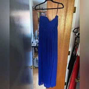 Blue long black tie dress